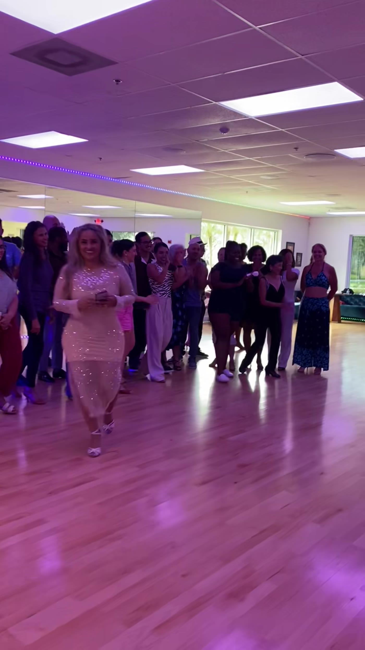 Crowd dancing salsa and merengue